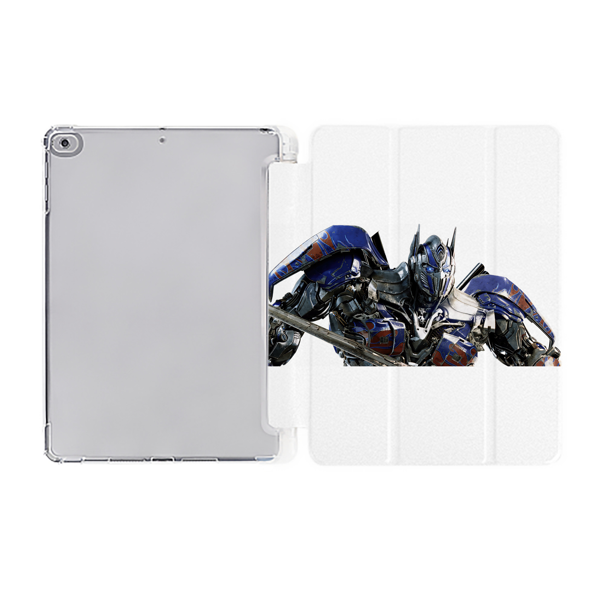（画像用） Transformers トランスフォーマー IPad ケース ペン収納付き 三つ折りスタンド PUレザー×シリコン 対応機種9.5/10.5/10.9インチ